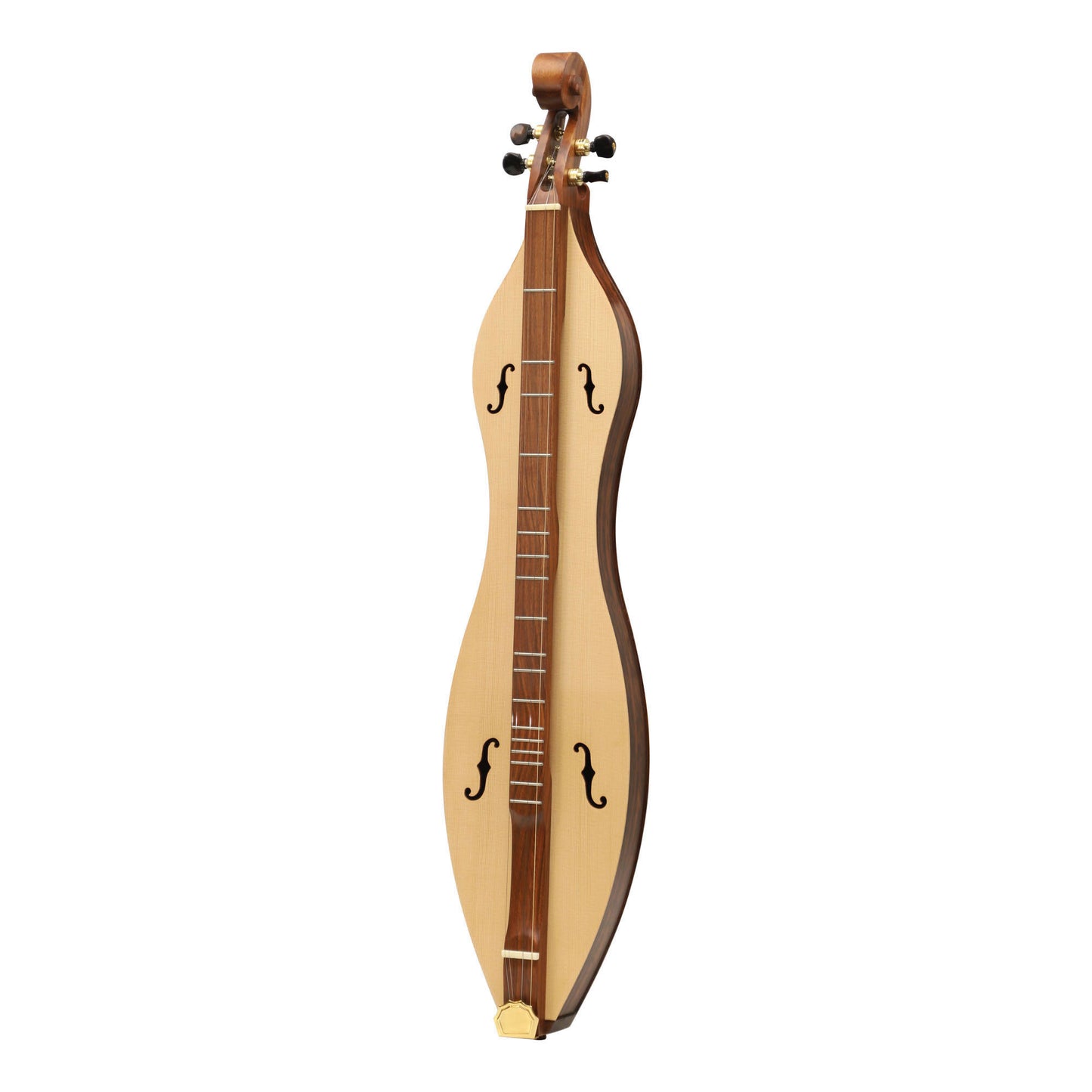 MID-EAST 4-STRINGS MOUNTAIN DULCIMER SCROLL F-HOLES (ROSE-WOOD)