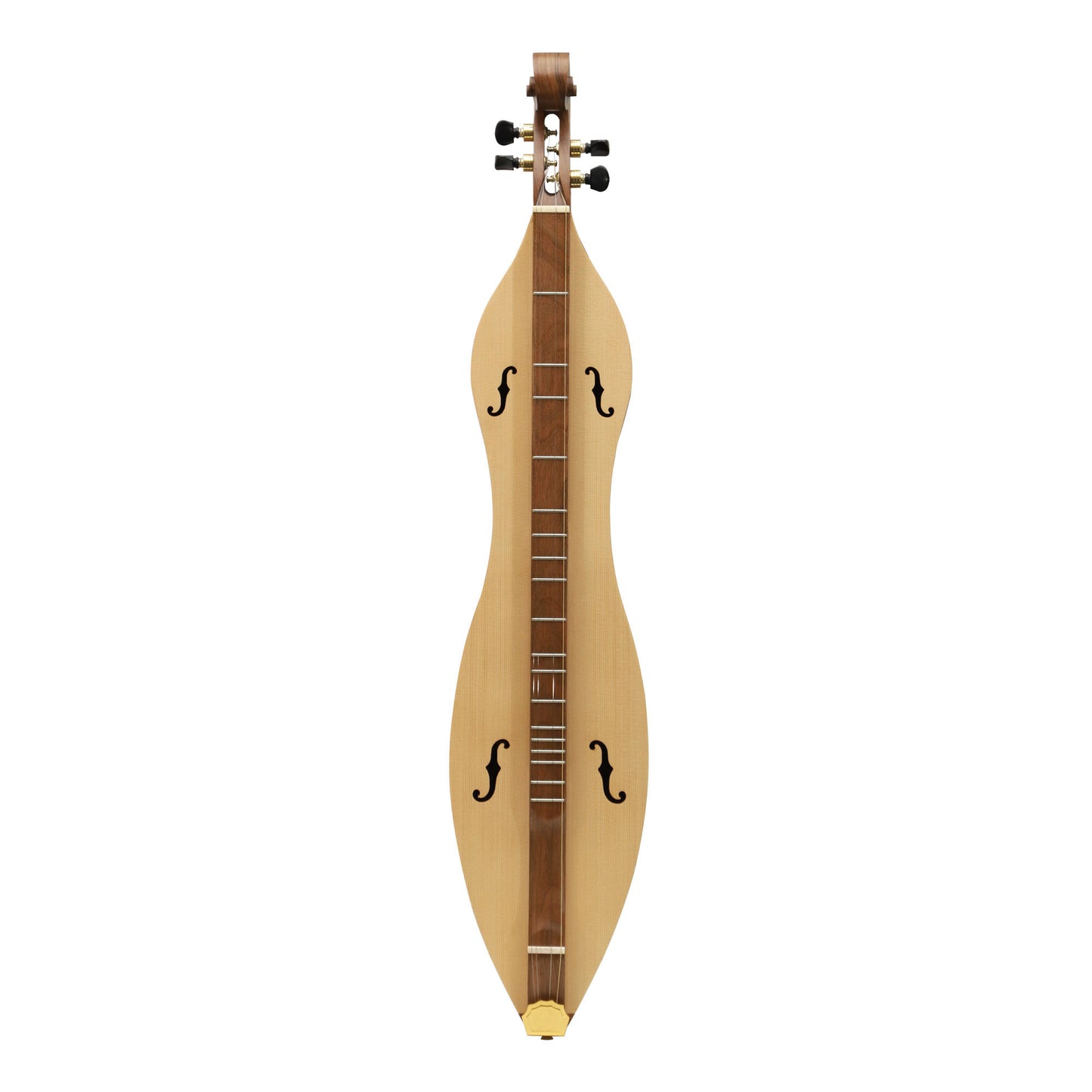 MID-EAST 4-STRINGS MOUNTAIN DULCIMER SCROLL F-HOLES (WALNUT-WOOD)