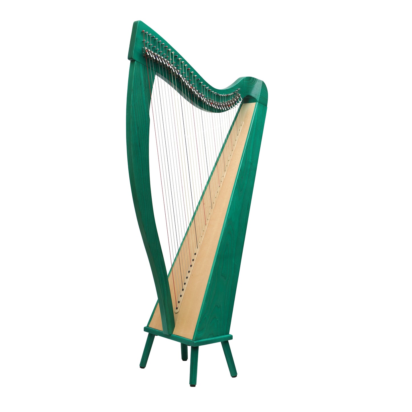 Mid-East 34 String Harp Green-(Ashwood)