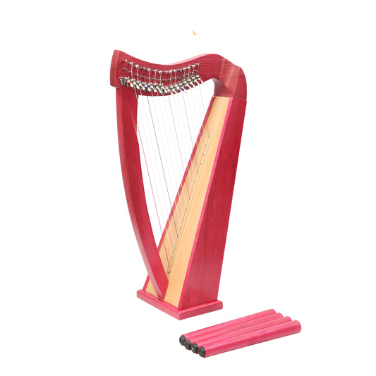 Mid-East 15 String Harp Pink-(Ashwood)