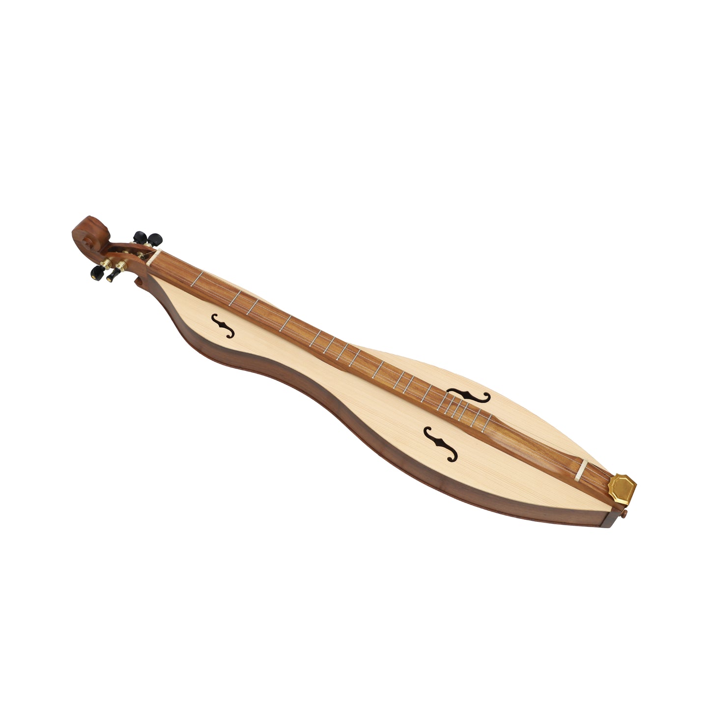 Mid-East Mountain Dulcimer 4-Strings Cutaway F-Holes Scrolled Pegbox (Rose-Wood)