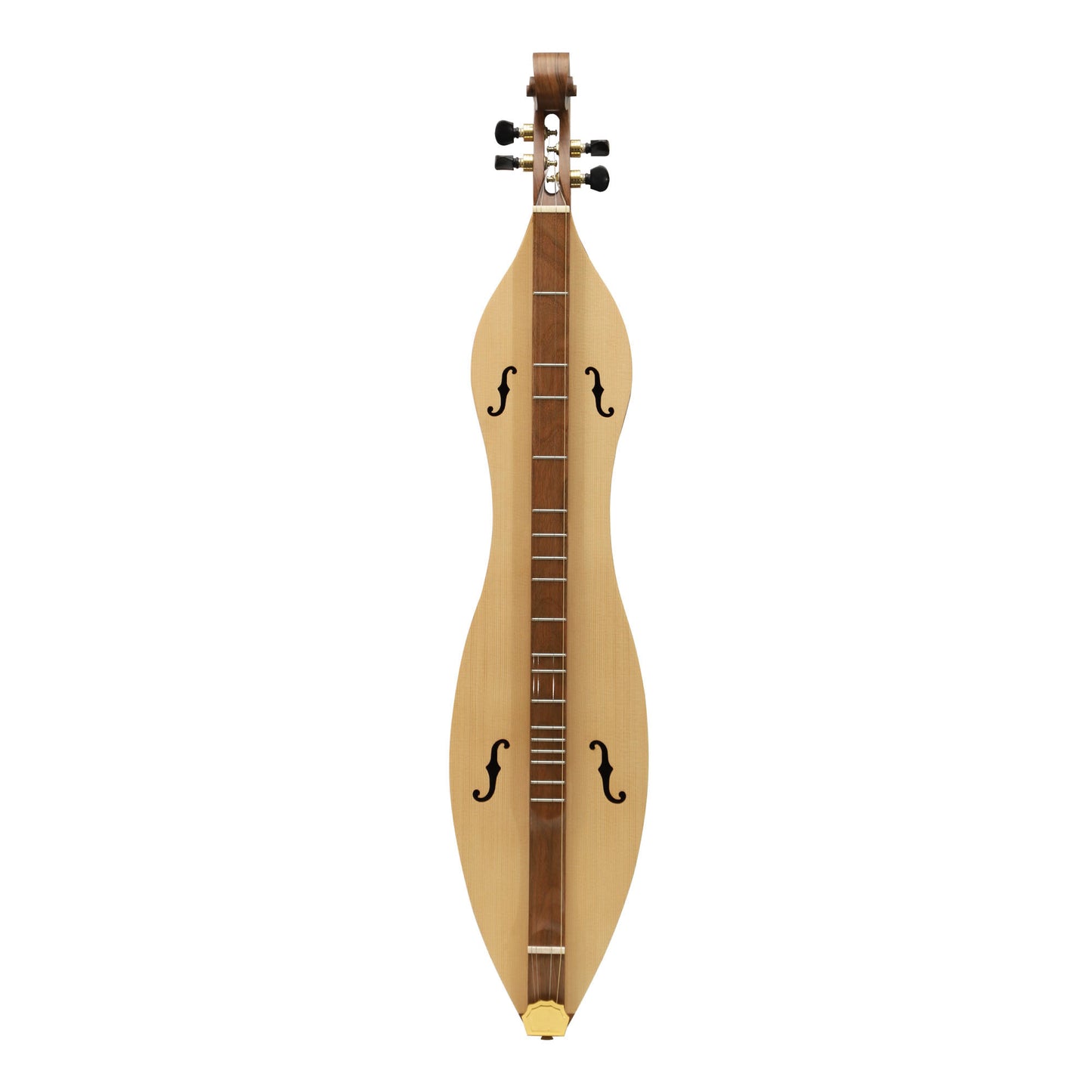 MID-EAST 4-STRINGS MOUNTAIN DULCIMER SCROLL F-HOLES (WALNUT-WOOD)