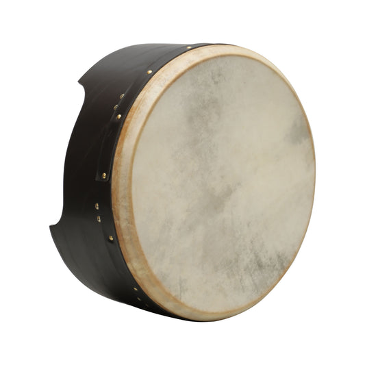 Mid-East TUNABLE BODHRAN SINGLE-BAR 16 x 7 (MULBERRY WOOD) BLACK FINISH