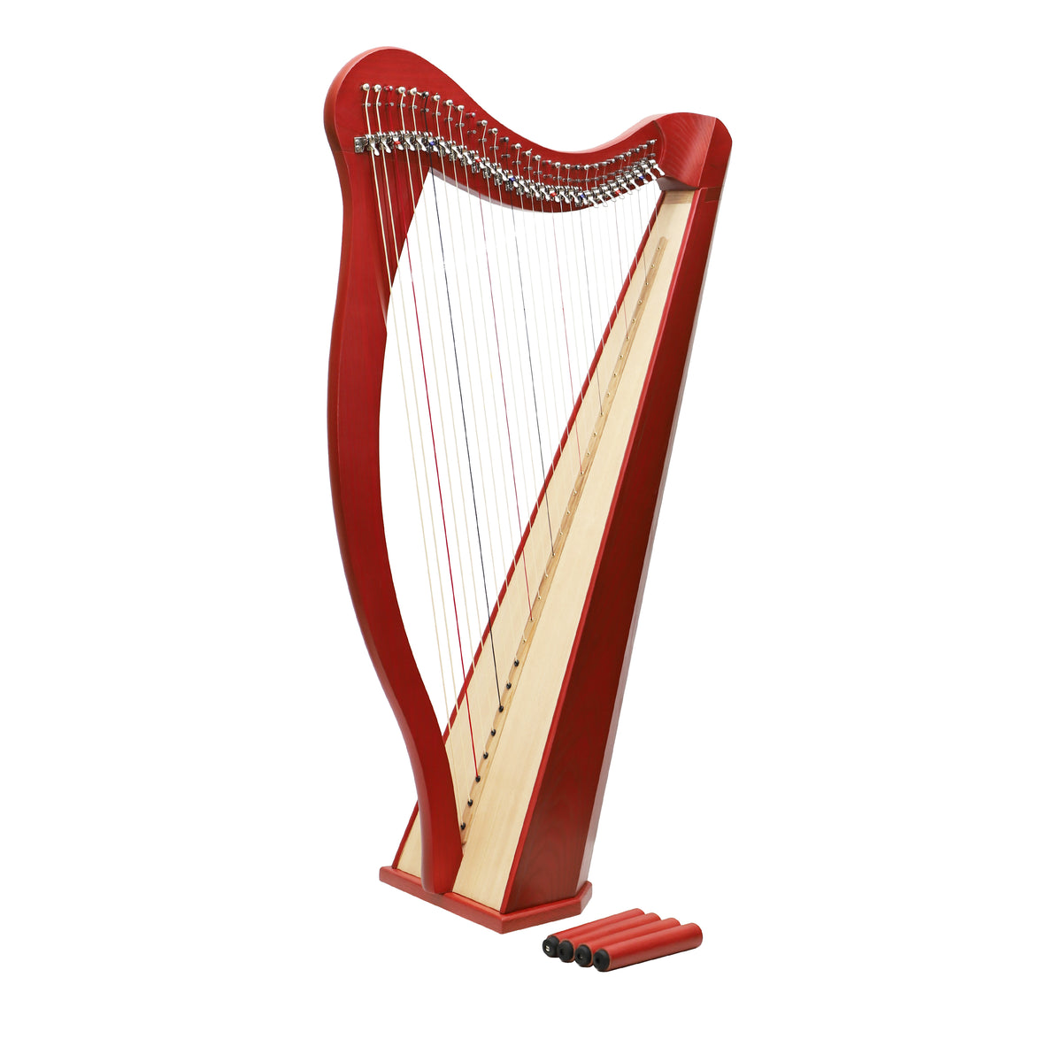 Mid-East 29 String Prototype Harp Red-(Ashwood)