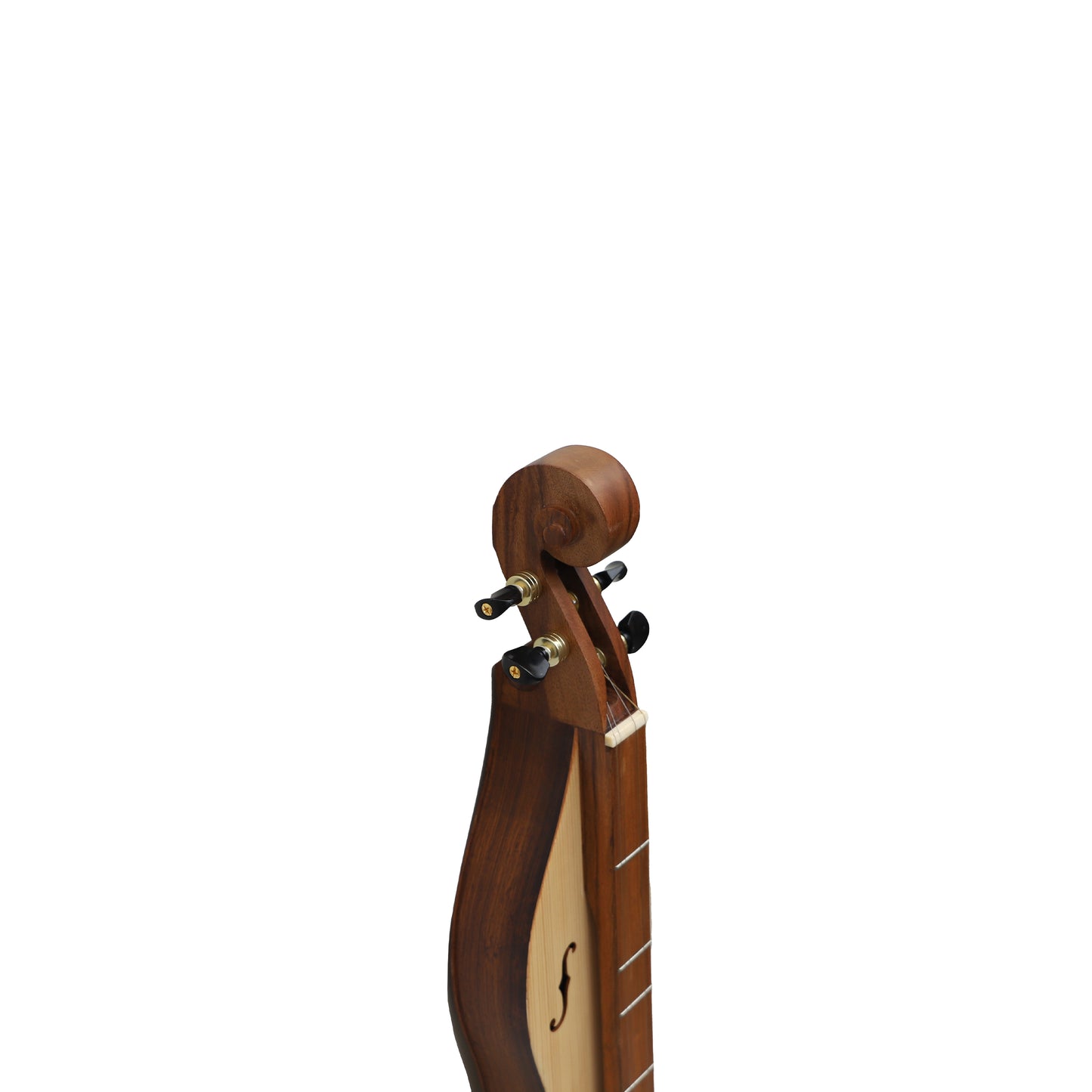 Mid-East Mountain Dulcimer 4-Strings Cutaway F-Holes Scrolled Pegbox (Rose-Wood)