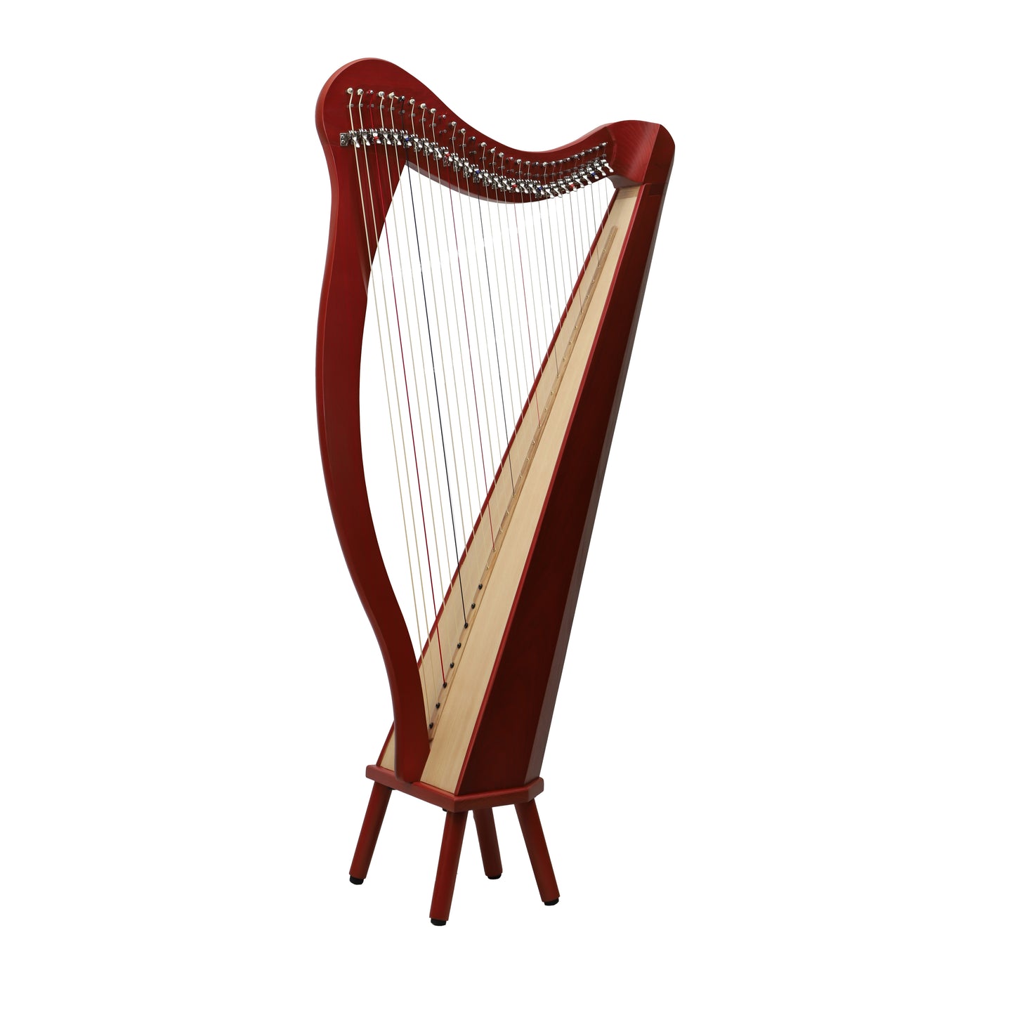 Mid-East 29 String Prototype Harp Red-(Ashwood)