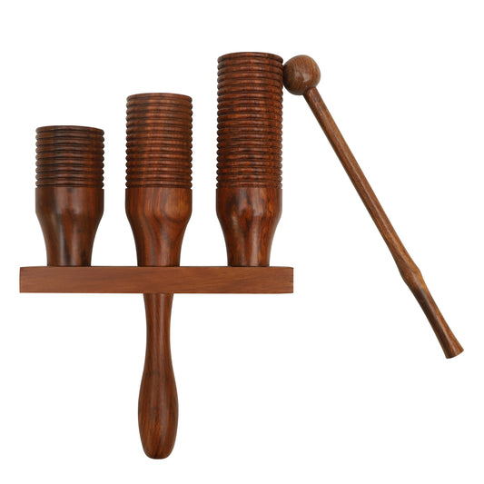Agogo Bell Three Tone Rosewood with Mallet