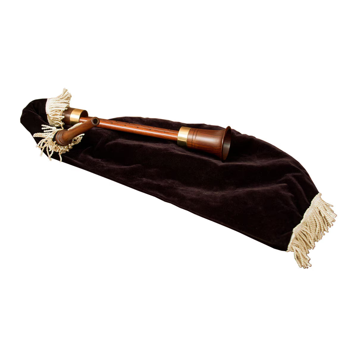 Mid-East Sheesham Mediterranean Bagpipe with Twin Chanters and Black Velvet Cover