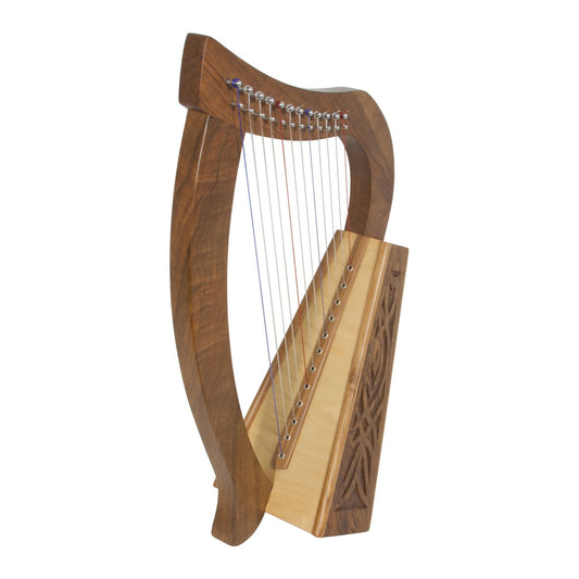 MID-EAST 12-STRINGS BABY HARP KNOTWORK (WALNUT-WOOD)