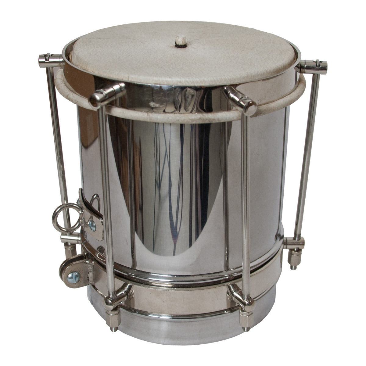 MID-EAST STEEL PLATED CUICA DRUM WITH GOATSKIN HEAD 7-BY-5-INCH