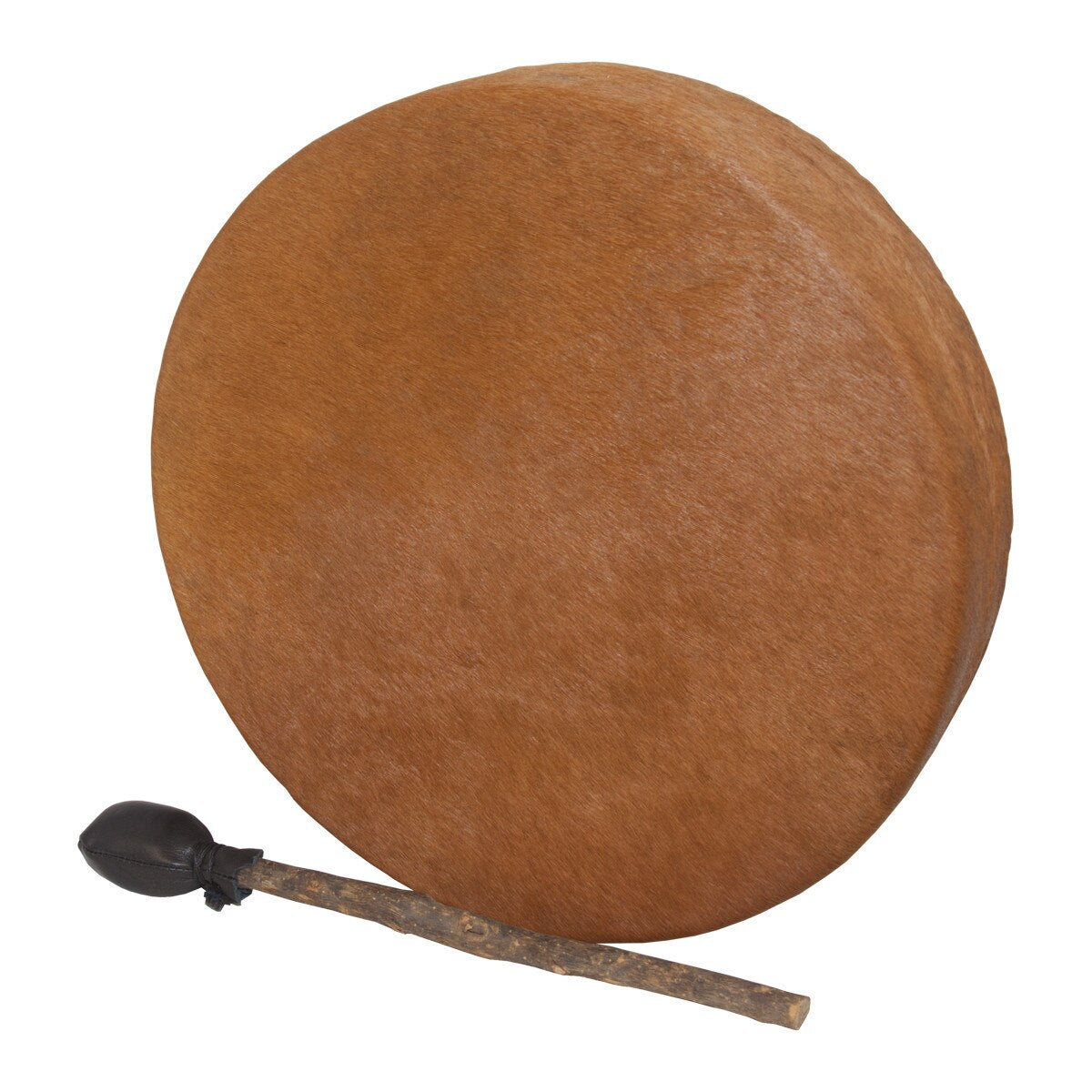 MID-EAST FRAME DRUM WITH BEATER, PRETUNED CALFSKIN HEAD WITH HAIR