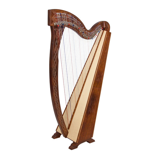 MID-EAST 36-STRINGS MEGHAN HARP KNOTWORK (ROSE-WOOD)