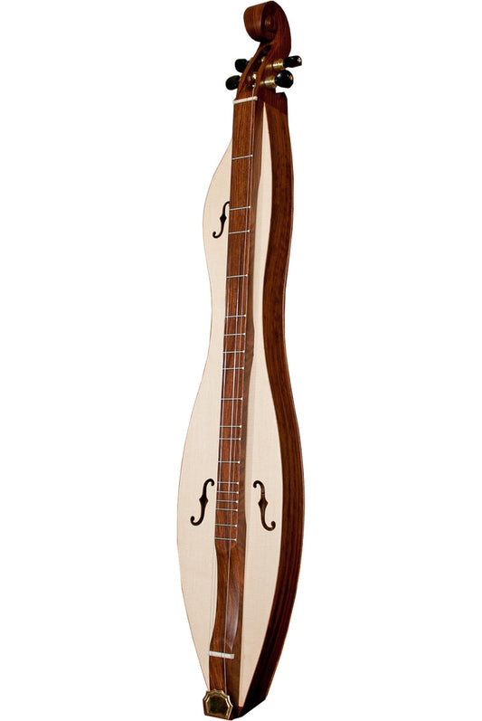 MID-EAST MOUNTAIN DULCIMER 4-STRINGS CUTAWAY F-HOLES SCROLLED PEGBOX (ROSE-WOOD)