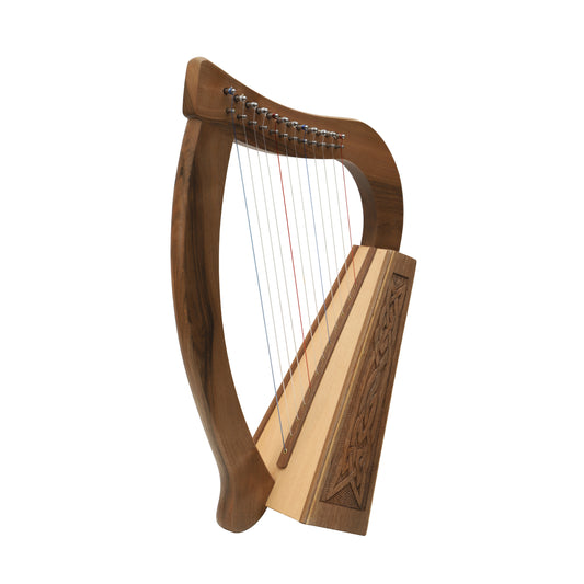 Mid-East 12-Strings Baby Harp Knotwork (Walnut-Wood)