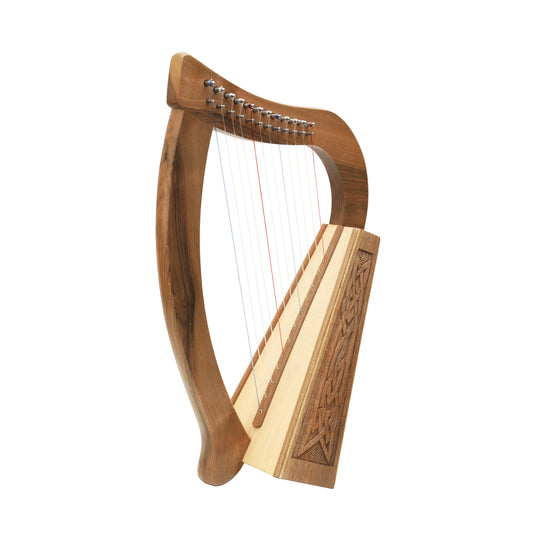 Mid-East 12-Strings Baby Harp Knotwork (Walnut-Wood)