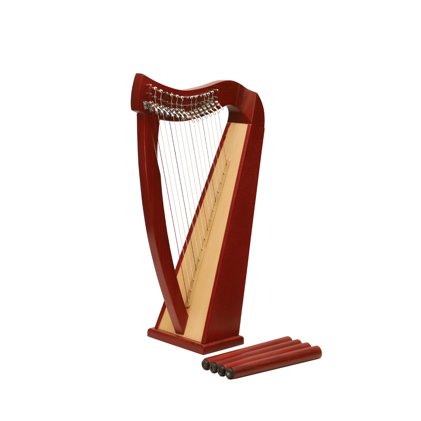 Mid-East 15 String Harp Red-(Ashwood)