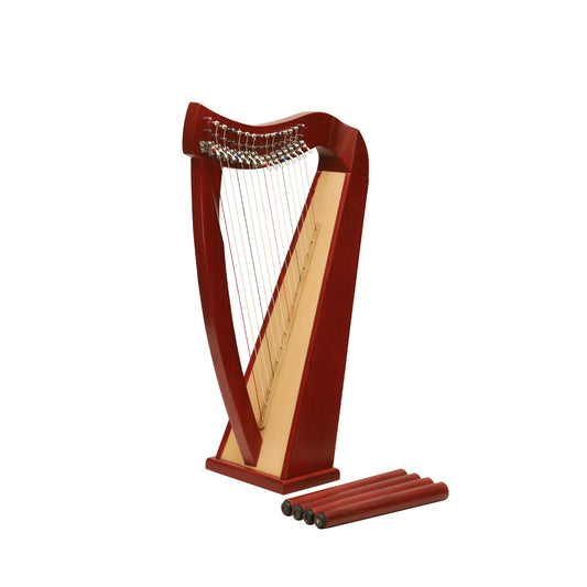 Mid-East 15 String Harp Red-(Ashwood)